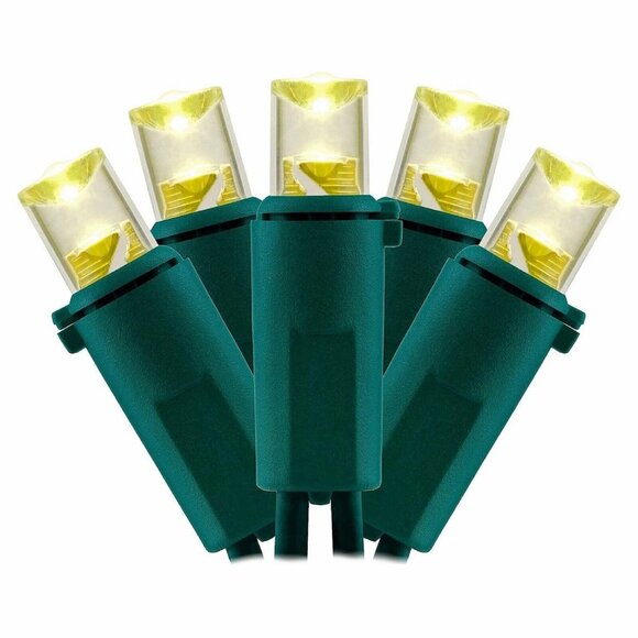 Yuletime Warm White Faceted LED Mini Lights 200 Count 66 Feet UL Certified - Picture 1 of 8